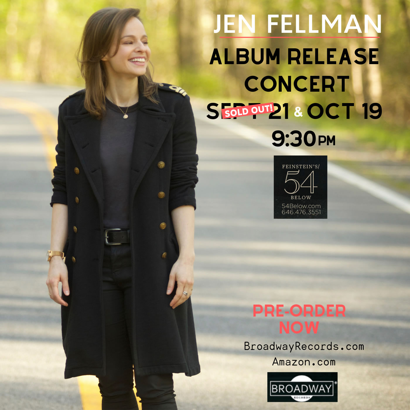 Jen Fellman Album Release Concert at 54 Below on October 19 9:30pm